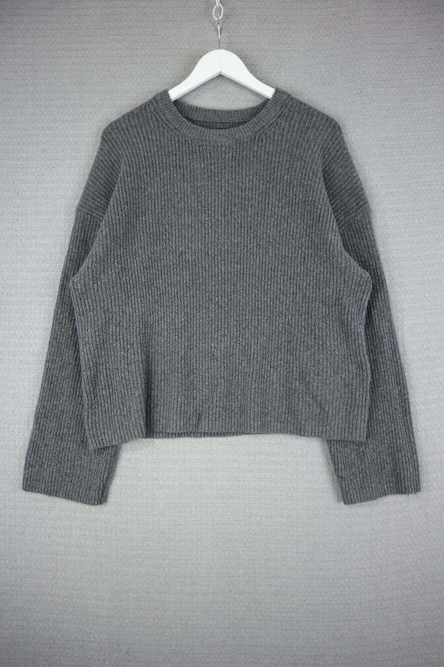 Gap Womens Cotton Blend Grey Sweater Large Ribbed